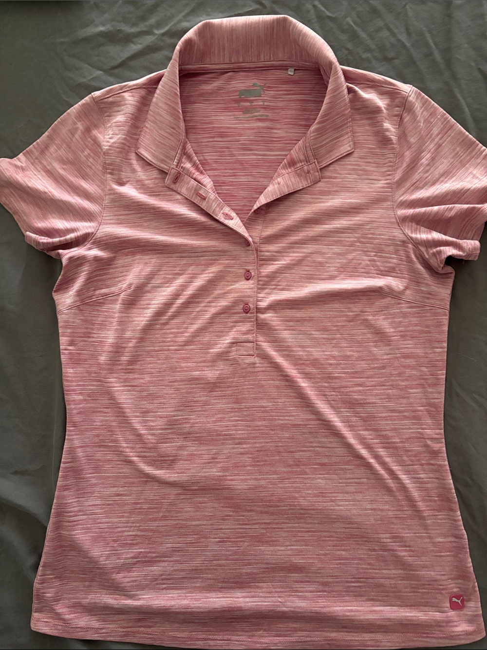 Puma Pink Heather Short-Sleeve Golf Polo